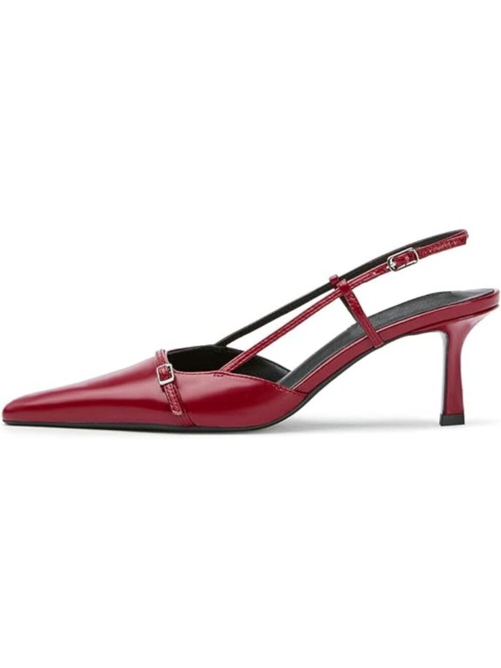 Women's B-burgundy Matte Slingback Kitten Heels Bow Pointed Close Pumps Shoes